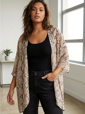 Snake Print Kimono Cardigan